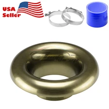 3" Bronze Short Ram Air Intake Turbo Horn Aluminum Velocity Stack Silicone Hose