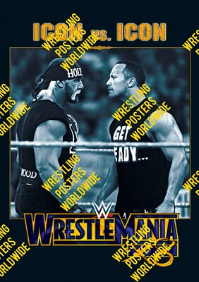 #621 WWF WWE WRESTLEMANIA 18 THE ROCK VS HULK HOGAN A4 A3 POSTER UK
