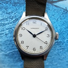 Vintage Longines Military Pilot RAF 6B Hand-Winding Men's Watch 1956 Cal 12.68N