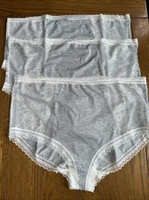 M & S, 3 PAIR OF GREY FULL BREIF KNICKER SIZE 22 NEW 💕