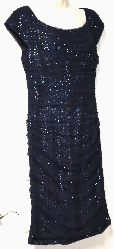 复古 90 年代 RALPH LAUREN 晚礼服海军蓝连衣裙 10 码(全新带标签)220 美元 — 第 2/4 张图片