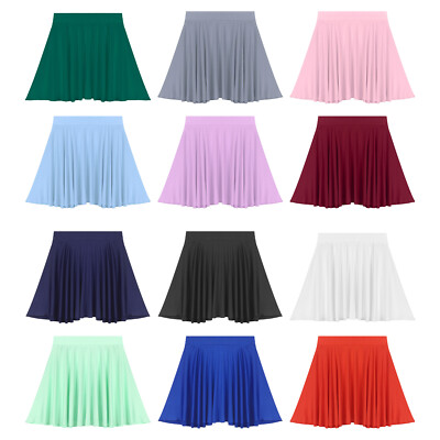 Women's Solid Color Pleated Skirts Casual Elastic Waistband Ruffle