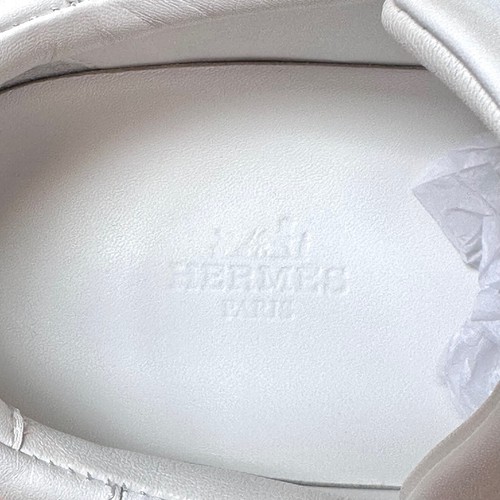 Hermès White Leather Femme Day Kelly Accent Sneakers - 36 IT - Picture 12 of 15