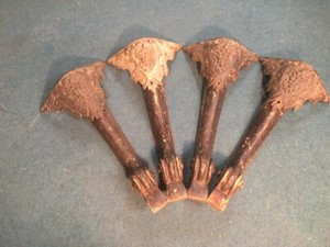 4 cast iron/wood grape carved cabriole legs