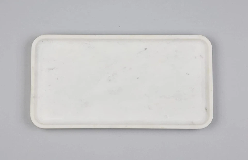 Rectangle Shape White Marble Tray for Dining Table Decoration and Gift - Image 4 of 4