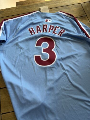 Authentic Philadelphia Phillies Bryce Harper Nike Cool Base Jersey Size 2XL $175 - Picture 4 of 4