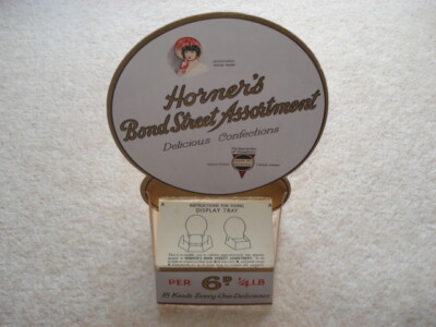 C1930s HORNER'S BOND STREET SORTIMENT 6D PRO 1/4LB ADV SHOP DISPLAY TRAY 