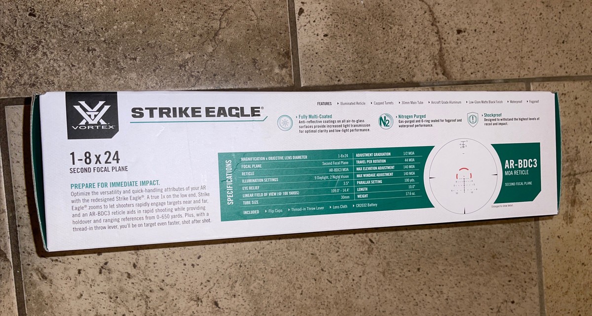 Vortex Strike Eagle 1-8x24mm Rifle Scope for sale online | eBay