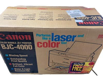 Vintage Rare NOS Canon BJC-4000 Bubble Jet Color Printer New Open