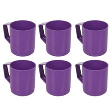 Set of 6 Plastic Mug Tea Coffee Drinking Tumbler Party Cup Multicolored 260 ml