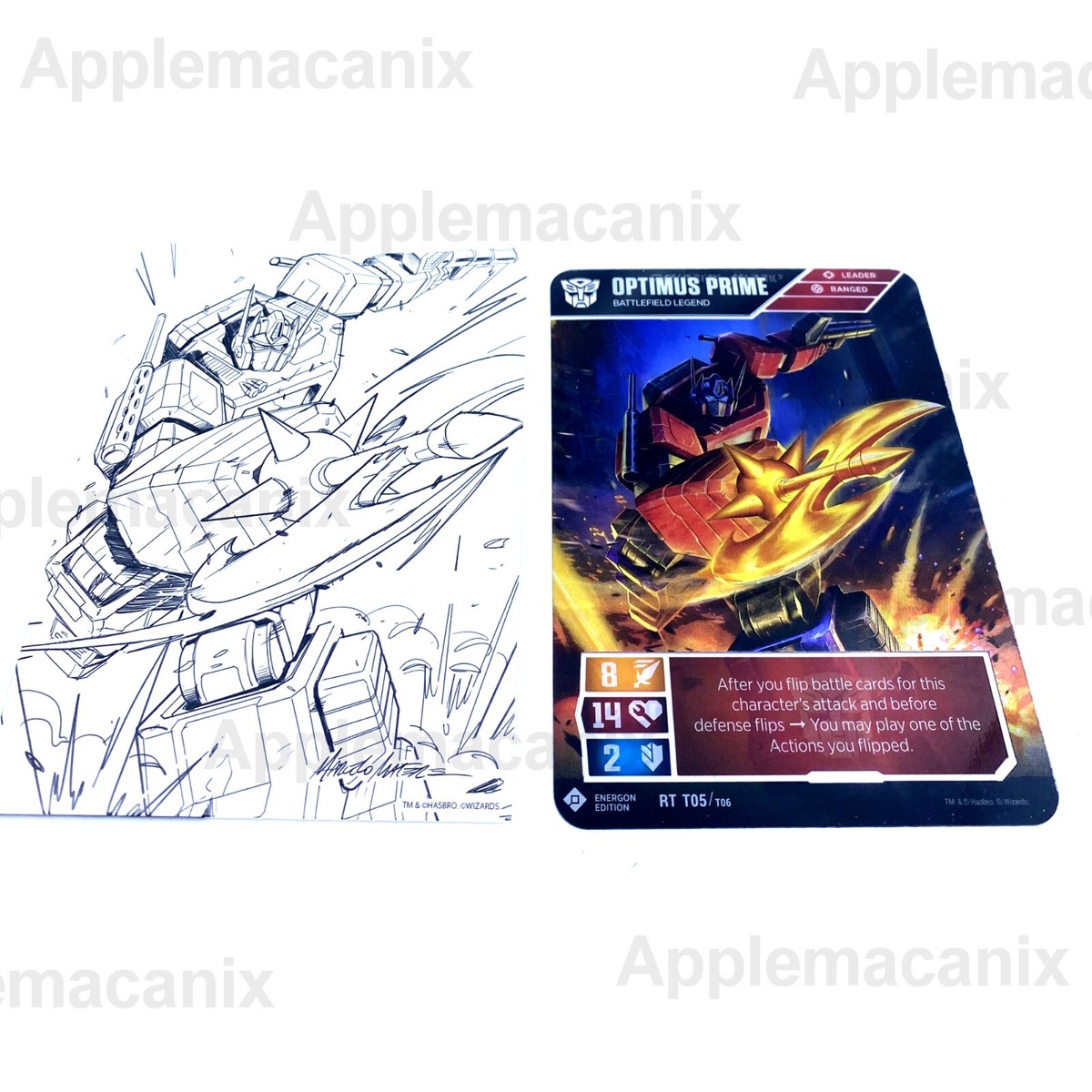 Transformers TCG Optimus Prime Energon Edition Foil Plastic Card RT T05  Rare NEW