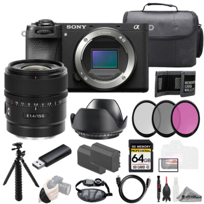 Sony a6700 + E 15mm f/1.4 G Lens +64GB + Ext Bat+ 3 PC Filter- Kit