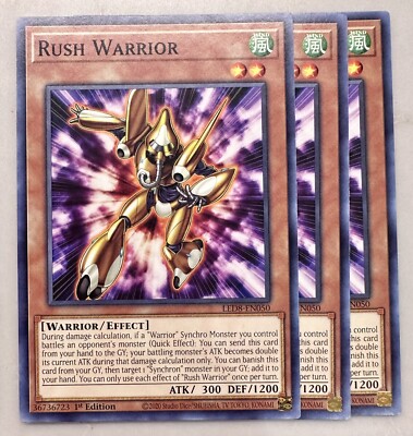 Yugioh x3 Rush Warrior LED8-EN050 Common 1st Edition New