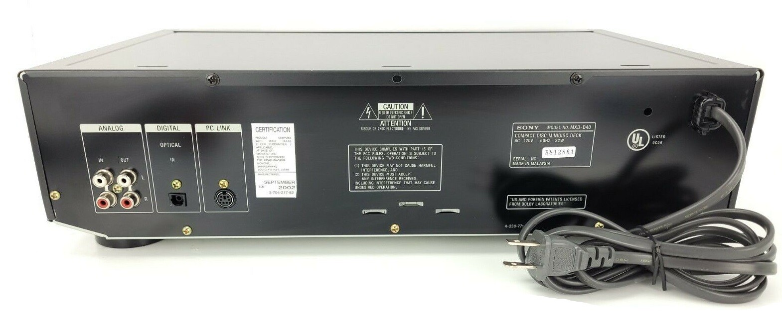 Sony MXD-D40 CD to MiniDisc MD Recorder Player Deck w/ Remote ...