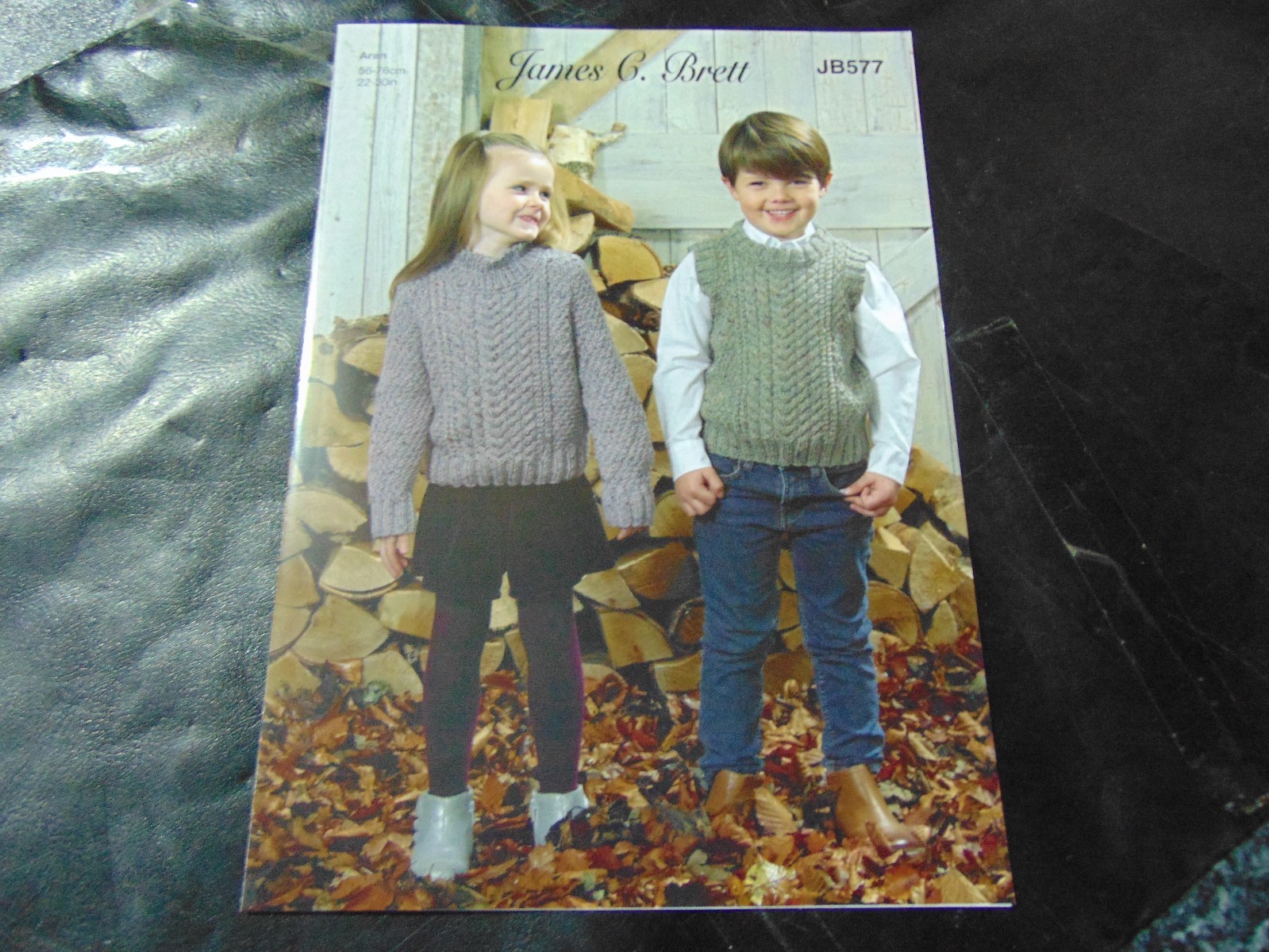 James C Brett Aran Knitting Pattern JB577 Sweater and Slipover 22 - 30 ins