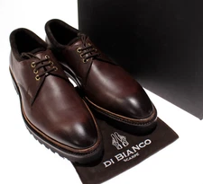 Di Bianco NWB Prato Derby Dress Shoes Size 11 in Mahogany Brown Leather
