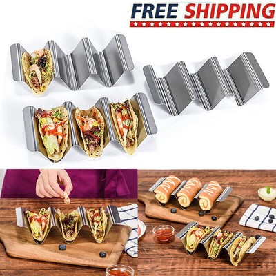 Taco Halter Ständer Edelstahl Wellenform Food Ständer für Tacos Sandwiches DE