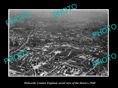 OLD 6 X 4 HISTORIC PHOTO OF WALWORTH LONDON ENGLAND, DISTRICT AERIAL VIEW 1940 2