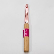 Susan Bates Silvalume Aluminum Bamboo Handle Pink Bronze Crochet Hook N15/10mm