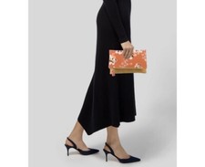 Rachel Pally Zahara Reversible Clutch Spring Floral Orange Boho Preppy Cottage