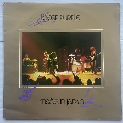 SIGNIERTES DEEP PURPLE IAN GILLAN ROGER GLOVER IAN PAICE HERGESTELLT IN JAPAN VINYL-ALBUM