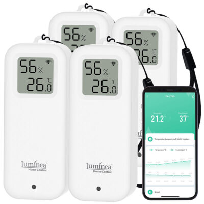 4er-Set WLAN-Temperatur- und Luftfeuchtigkeitssensor mit Display, App