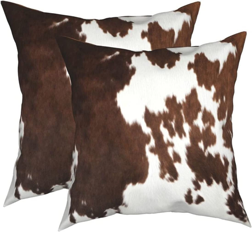 faux cow print pillows
