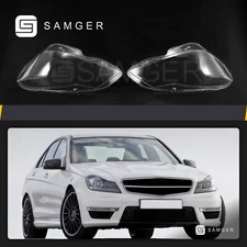 Fit For 2011 2012 2013 Mercedes Benz W204 Headlight Lens Cover Right&Left
