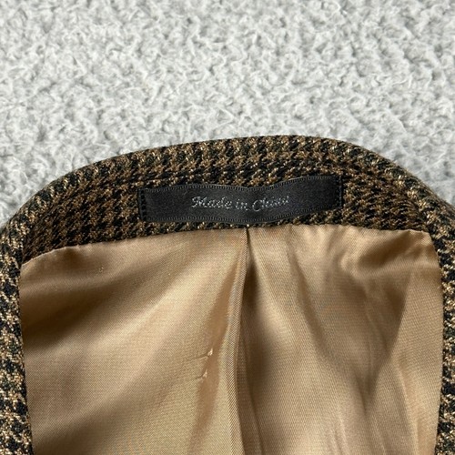 Chaps Blazer 42 normal braun Hahnentritt Lammwolle Jacke Mantel Schulterpolster - Bild 10 von 15