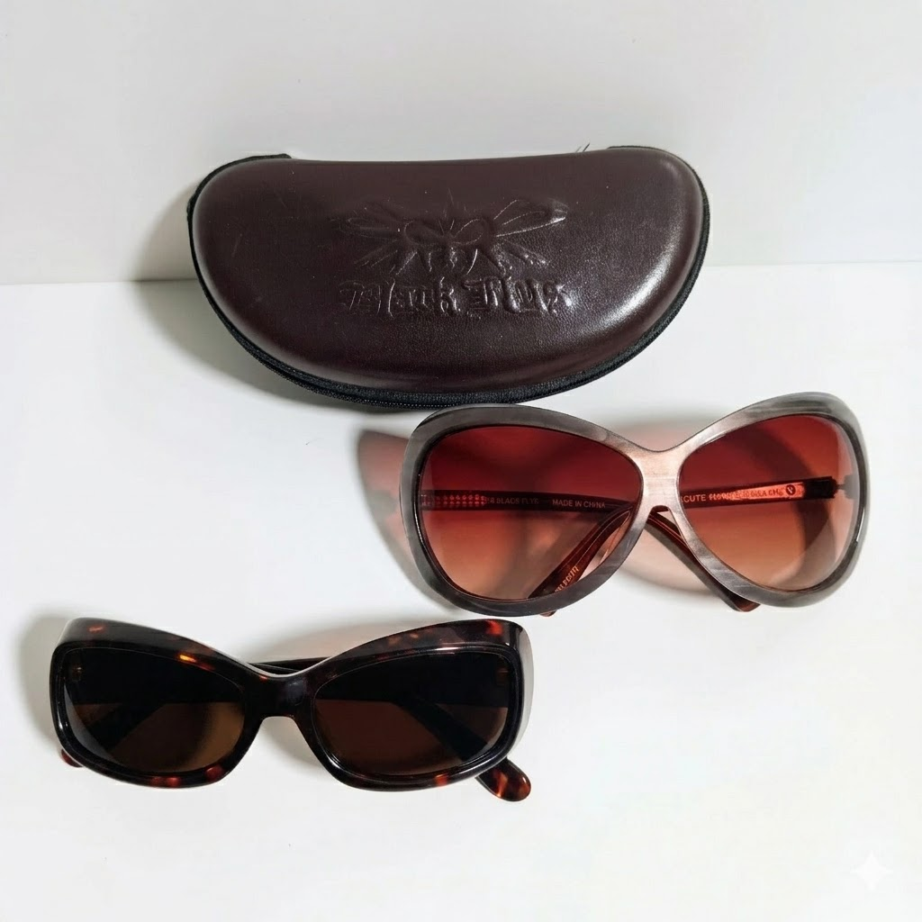 Vintage Black Fly Fly Girls Y2K 90s 2000s Sunglasses Cutey fly and