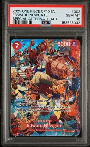 EDWARD NEWGATE 2025 ONE PIECE OP10 SPECIAL ALT ART ST15-002 GRADED PSA 10 GEM MT