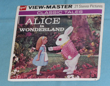 vintage ALICE IN WONDERLAND VIEW-MASTER REELS packet with booklet FREE SHIP