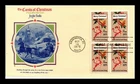 US COVER CHRISTMAS ANGEL BELL FDC BLOCK OF 4 JINGLE BELLS CHRISTMAS CAROLS