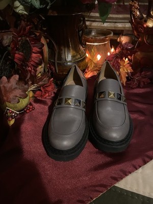 Linea Paolo Essex Gray Leather Loafers Women's Shoes