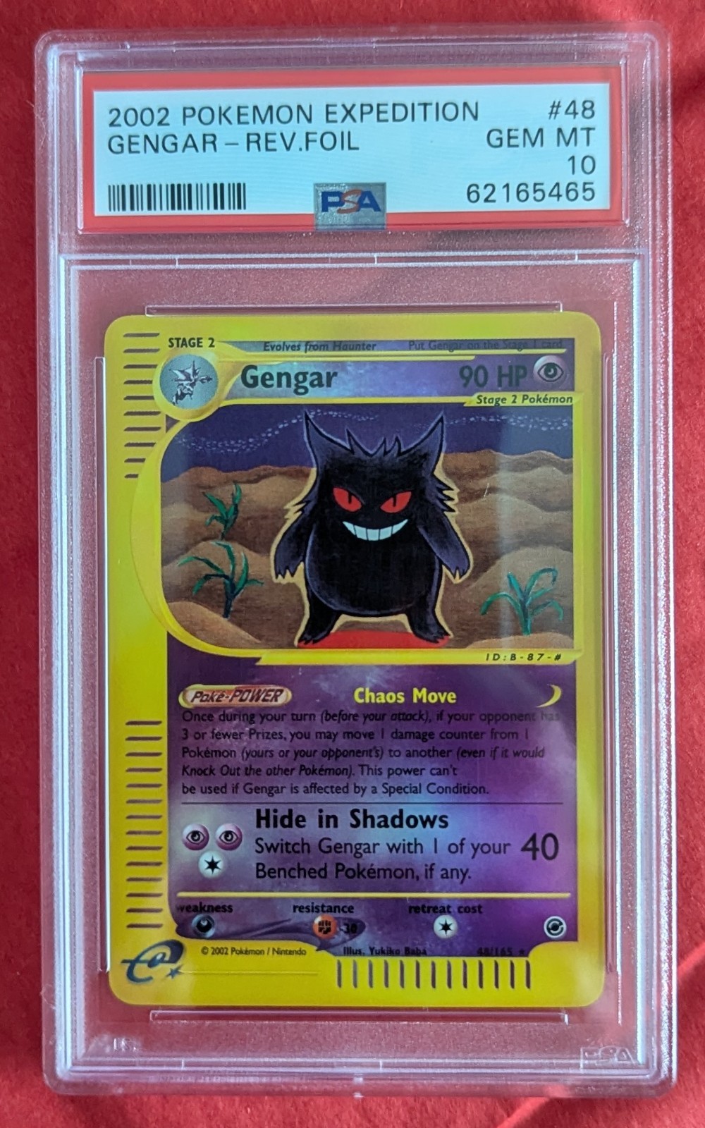 Gengar #48 Reverse Holo 2002 Pokemon Expedition PSA 10
