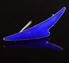 Volmer Bahner Danish Sterling Silver Blue Enamel Modernist Brooch Pin Vintage
