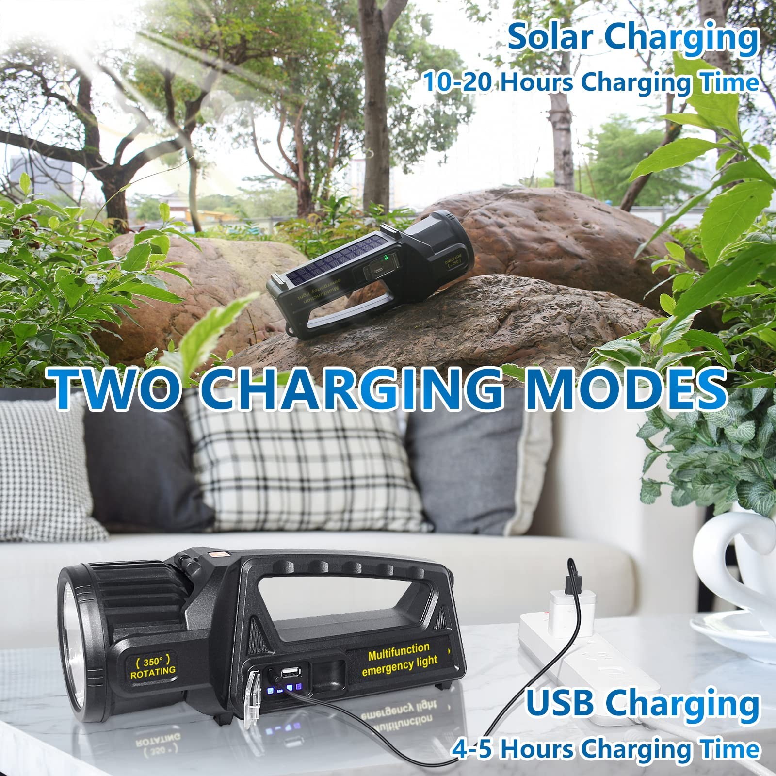 JSKNB Spotlight 3000000 Lumens, 9 Modes Rechargeable Led Spotlight Flashlight...