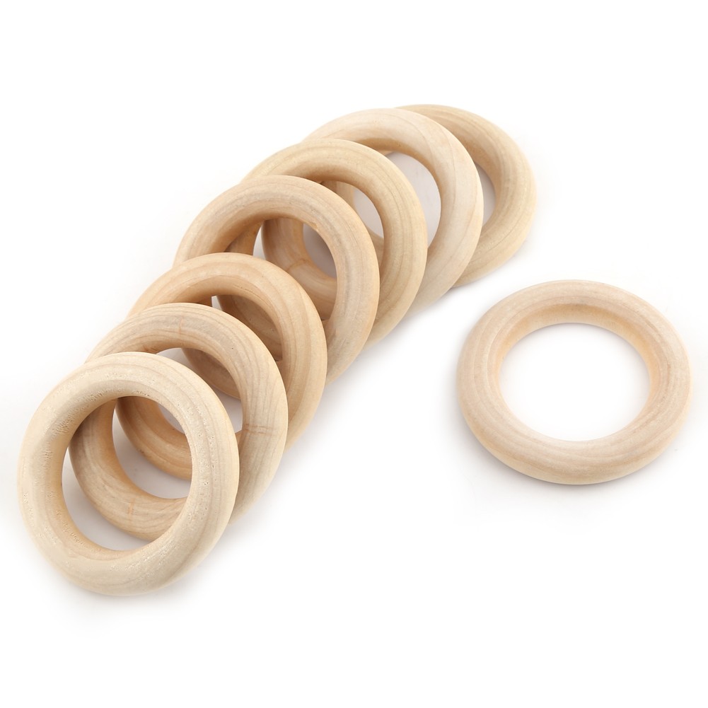 20Pcs Natural Unfinished Wood Rings Wooden Round DIY Craft Jewelry Making KRI✈️