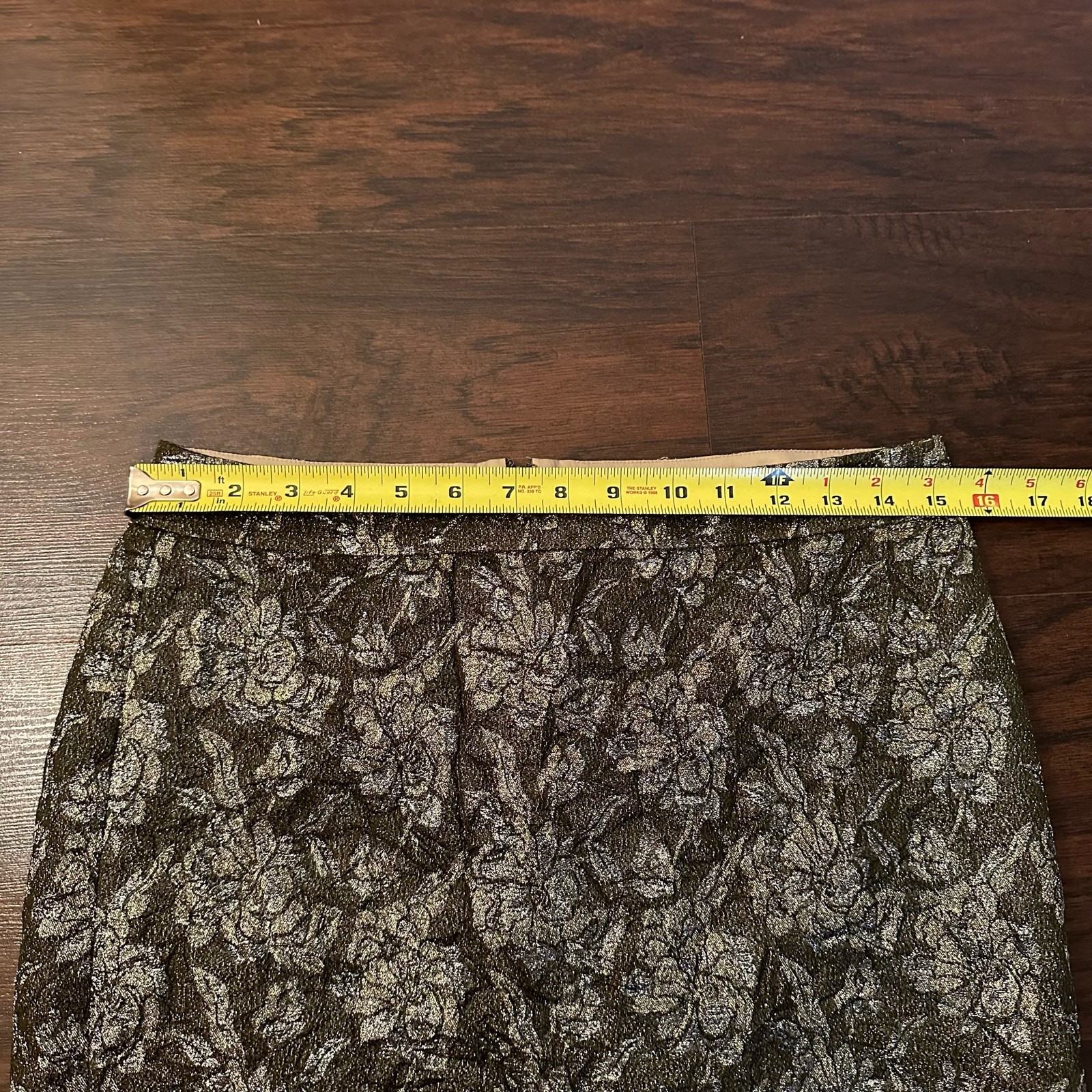 J. Crew Collection sparkly taupe floral pencil sk… - image 9