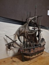 Vintage Santa Mlaria Flagship of Columbus 1492 Wooden Model Ship