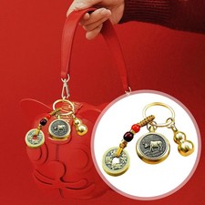 Handmade Keychain Lucky Hanging Vintage Brass Money Bag Keychain Pendant Jewelry
