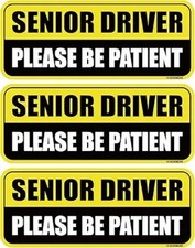 Senior Driver Car Magnet - Colorful, Reflective, Weather-R Color: Yellow/Black