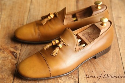 Gucci hellbraun Leder Bambus Quasten Bit Schuhe Halbschuhe Herren UK 8 EU 42 US 9