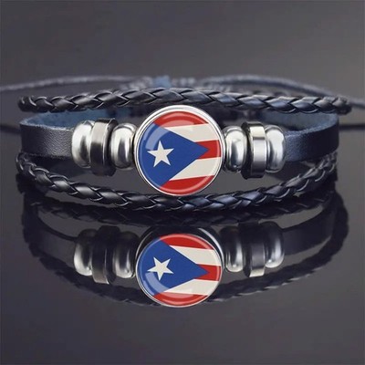Fashionable High-Quality Lightweight Portable Vintage Puerto Rican Flag Bracelet