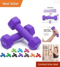 Stylish 2-Pack Dumbbells - Hex Design, 1-15 LB, Perfect for Home Workouts