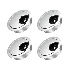 Cable Cord Grommet 50mm/1.97"4Pcs, Round Cable Hole Cover,Bright Silver