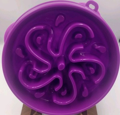 Outward Hound Fun Feeder Slo Bowl Holds 4 Cups Wet or Dry Purple SEE PHOTOS