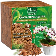 New Halatool 10LBS Coco Husk Chips for Plants Organic Coconut Mulch Maintaining