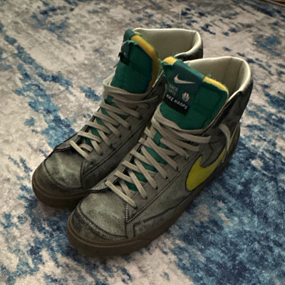 Nike Blazer Men's High Top Lace-Up Athletic Sneakers Gray/Green