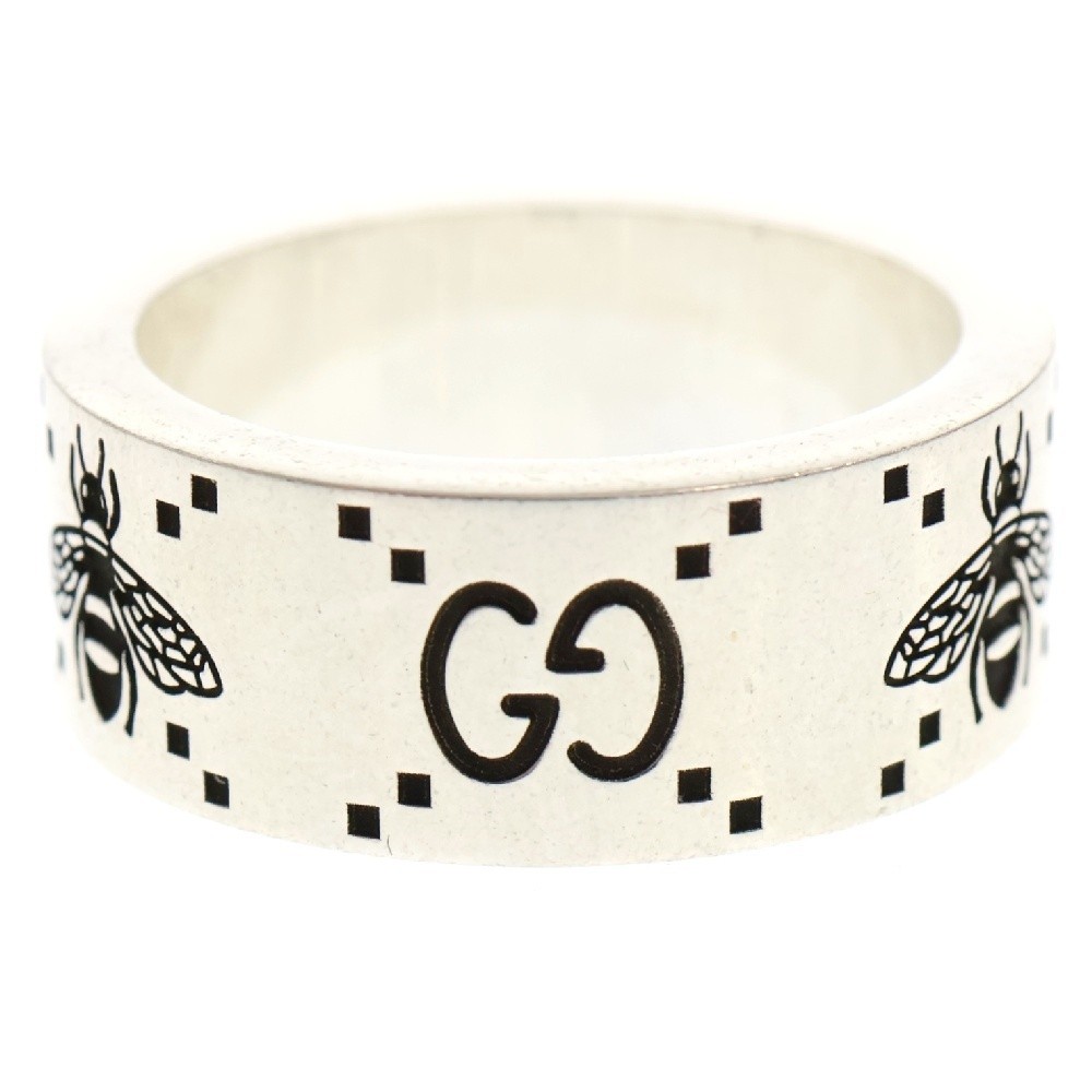 【GUCCI】GG BEE Engraving Ring SILVER GG and bee engraved ring in 925 sterling silver | GUCCI® US